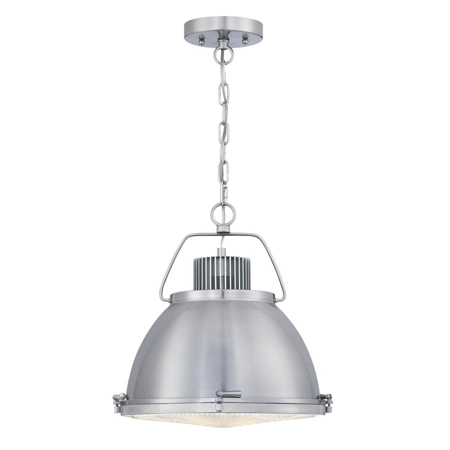 Westinghouse Danzig 14in 1-Light Pendant | Vintage Brushed Nickel and Clear Prismatic Lens | Kitchen Island & Dining Room | Model 6119400