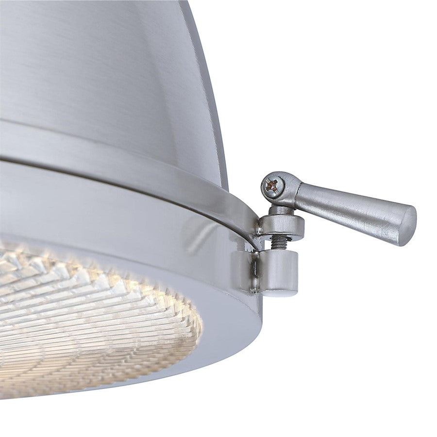 Westinghouse Danzig 14in 1-Light Pendant | Vintage Brushed Nickel and Clear Prismatic Lens | Kitchen Island & Dining Room | Model 6119400