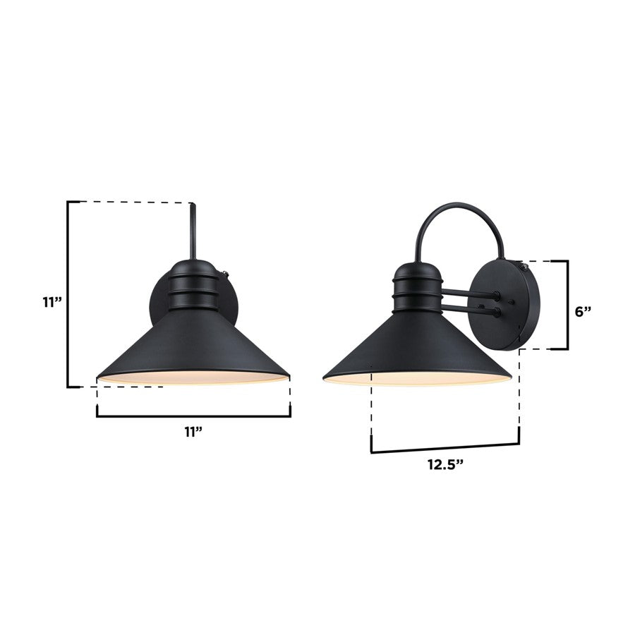 Westinghouse Watts Creek 1Lt 11" Outdoor Wall Light/60W, Black/Metal
