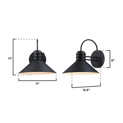 Westinghouse Watts Creek 11in 1-Light Outdoor Wall Lantern | Rustic Textured Black Metal Shade | Porch & Garage Entryway | Model 6120500