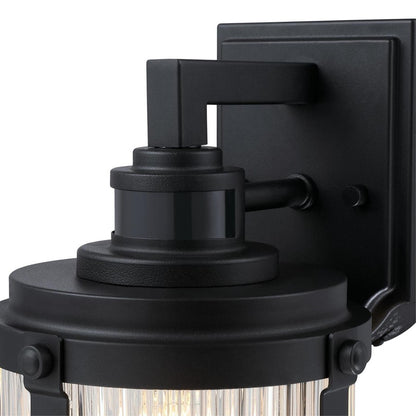 Westinghouse Armin 1 Light Wall Light, Textured Black/Clear Ribbed