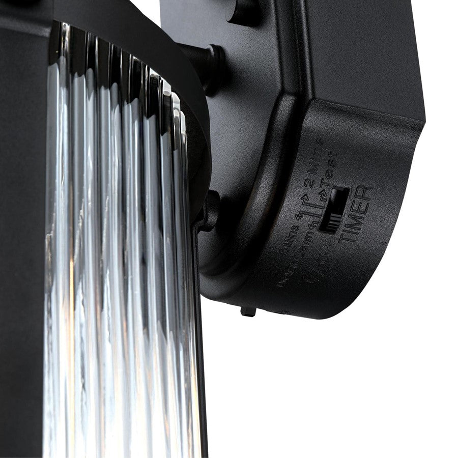 Westinghouse Armin 1 Light Wall Light, Textured Black/Clear Ribbed