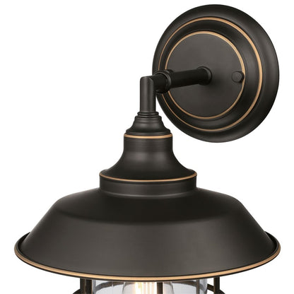 Westinghouse Iron Hill 1Lt Wall Light, Black-Bronze/Hl/Clear with Cage