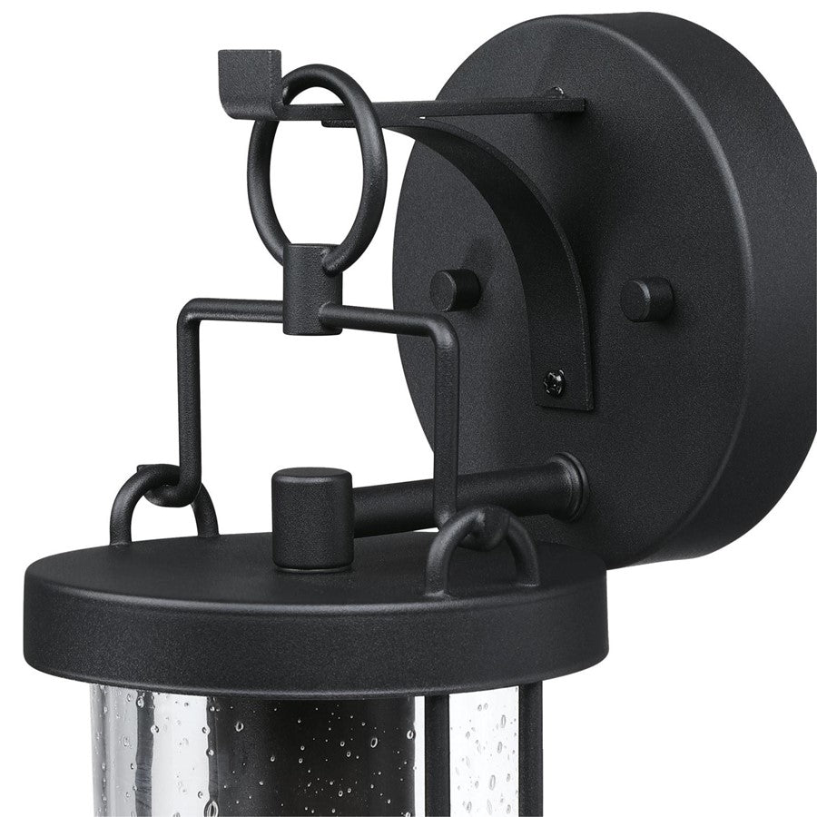 Westinghouse Westcott Bay 5in 1-Light Outdoor Sconce | Traditional Textured Black and Clear Seeded Glass | Entryway & Porch | Model 6122500