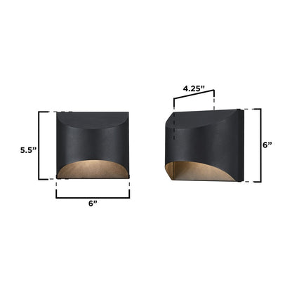 Westinghouse Nardella 6in 1-Light LED Outdoor Sconce | Transitional Textured Black | Entryway & Path | 6 x 4 x 5 in | Model 6122800