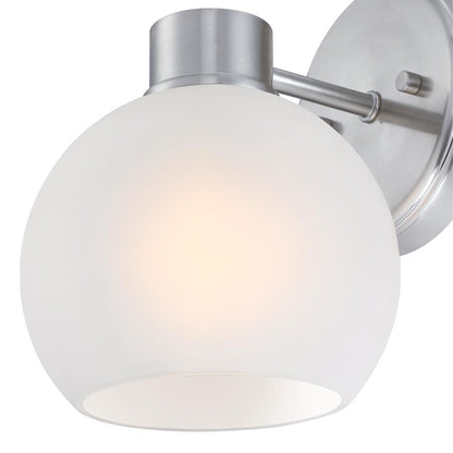 Westinghouse Dorney 1 Light Wall Light, Brushed Nickel/Frosted Glass