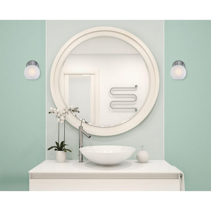 Westinghouse Dorney 6in 1-Light Wall Sconce | Transitional Brushed Nickel and Frosted Glass | Hallway & Bathroom | 6 x 7 x 9 in | Model 6124700
