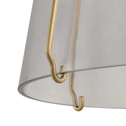 Westinghouse Hallein 10in 1-Light Pendant | Transitional Champagne Brass and Smoke Grey Glass | Kitchen Island & Dining Room | Model 6125100