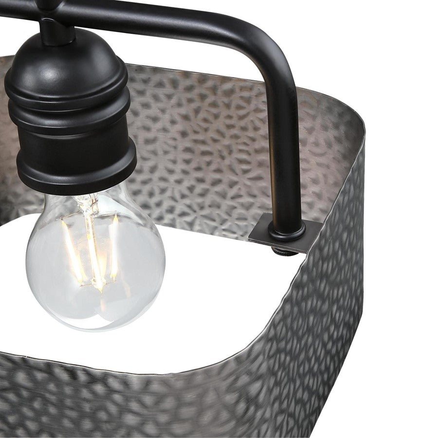 Westinghouse Bexar 8in 1-Light Mini Pendant | Rustic Matte Black and Dark Pewter Metal Shade | Kitchen Island & Dining Room | Model 6125600