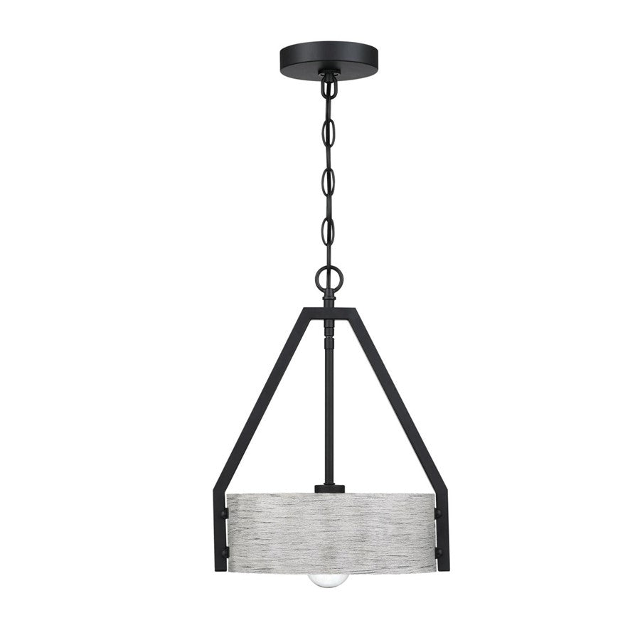 Westinghouse Callowhill 12in 1-Light Pendant | Rustic Matte Black and Antique Ash Metal | Kitchen Island & Dining Room | Model 6125800