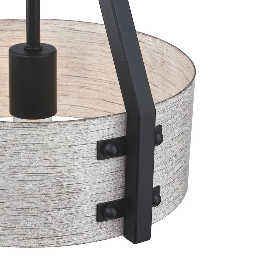 Westinghouse Callowhill 12in 1-Light Pendant | Rustic Matte Black and Antique Ash Metal | Kitchen Island & Dining Room | Model 6125800