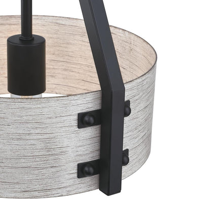 Westinghouse Callowhill 12in 1-Light Pendant | Rustic Matte Black and Antique Ash Metal | Kitchen Island & Dining Room | Model 6125800