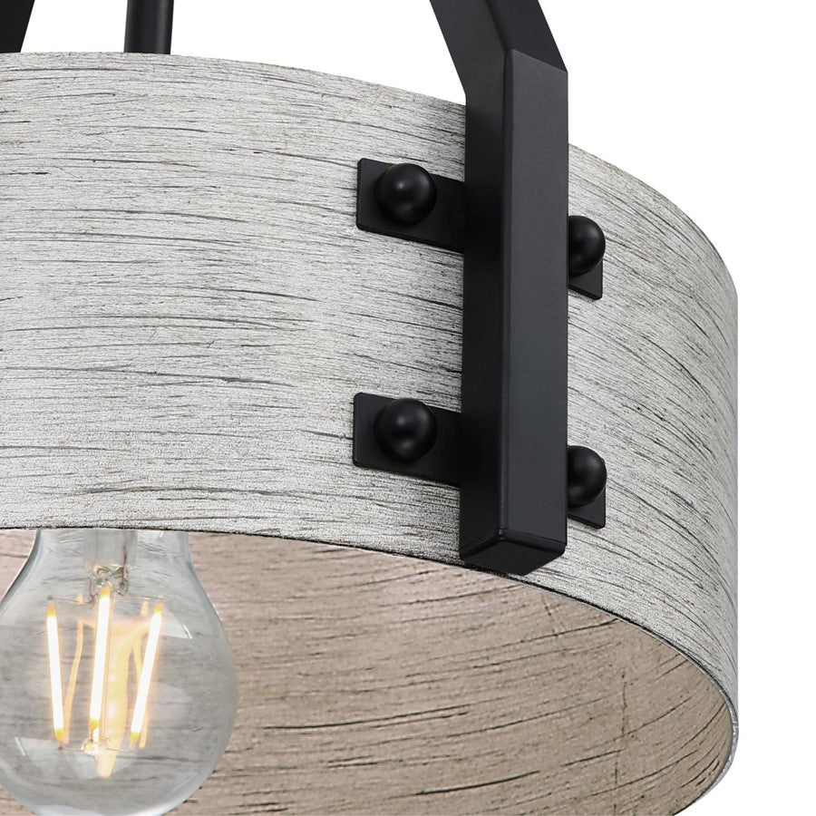 Westinghouse Callowhill 12in 1-Light Pendant | Rustic Matte Black and Antique Ash Metal | Kitchen Island & Dining Room | Model 6125800