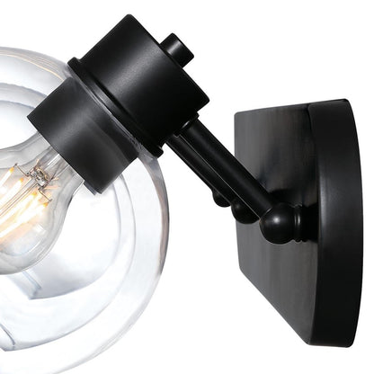 Westinghouse Hyson 3-Light Vanity Light | Transitional Matte Black and Clear Glass | Bathroom Vanity | 24 in W | Model 6127900