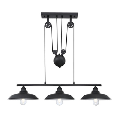 Westinghouse Iron Hill 40in 3-Light Pendant | Vintage Industrial Matte Black | Kitchen Island & Dining Room | 40 x 12 x 32 in | Model 6129400