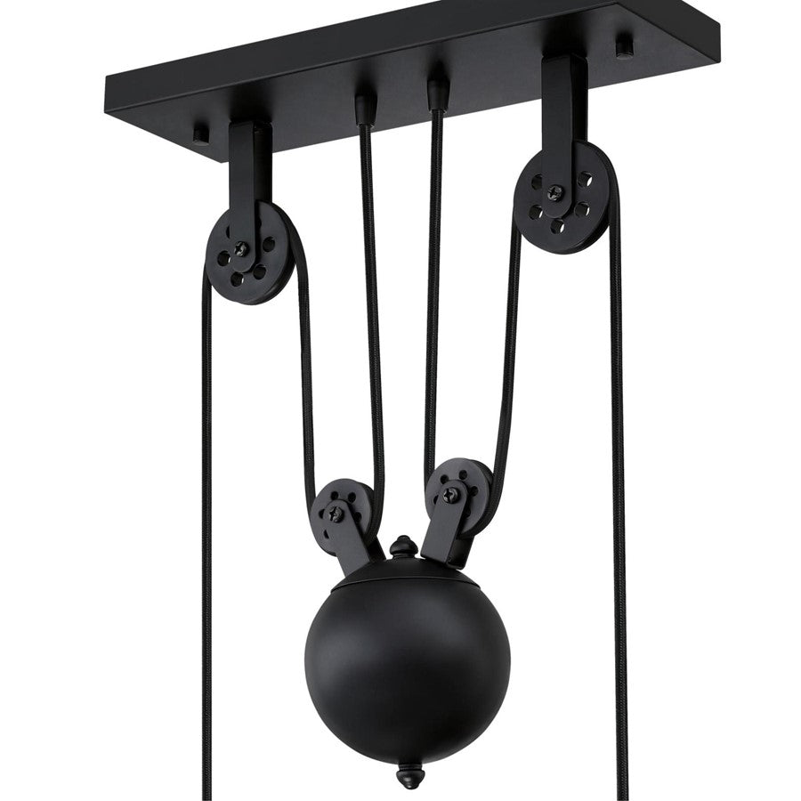 Westinghouse Iron Hill 40in 3-Light Pendant | Vintage Industrial Matte Black | Kitchen Island & Dining Room | 40 x 12 x 32 in | Model 6129400
