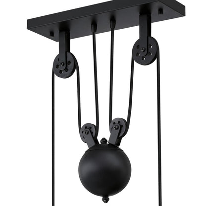Westinghouse Iron Hill 40in 3-Light Pendant | Vintage Industrial Matte Black | Kitchen Island & Dining Room | 40 x 12 x 32 in | Model 6129400