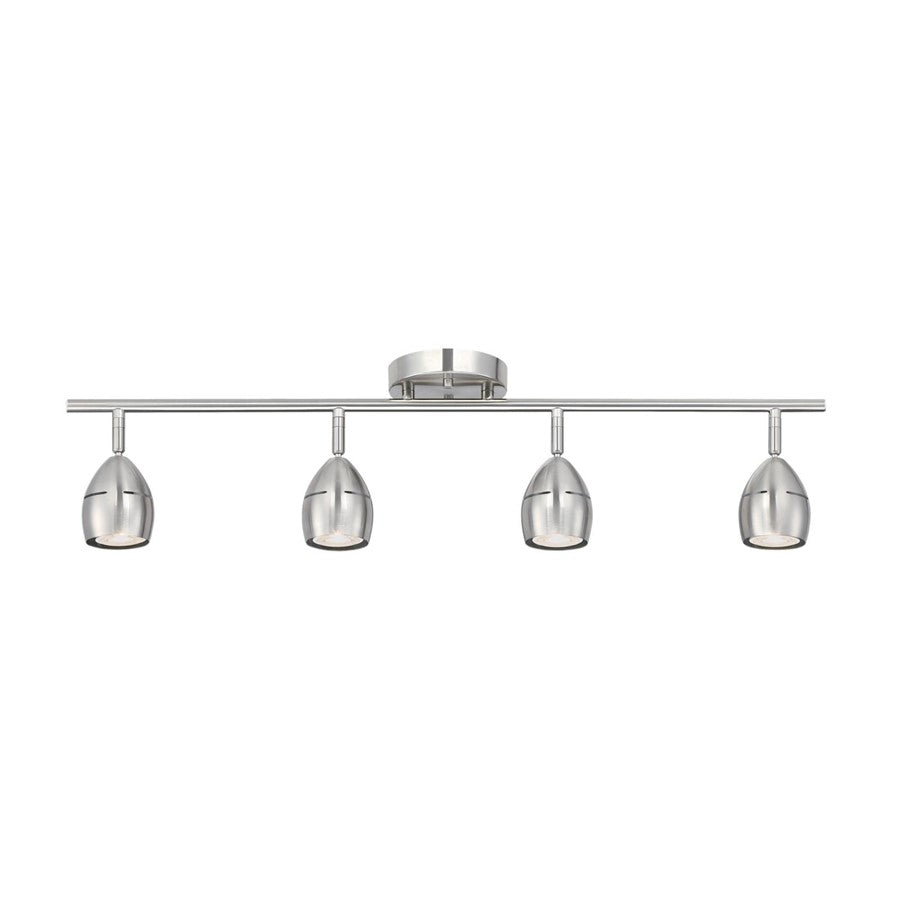 Westinghouse Borgata 30in 4-Light Flush Mount Track Light | Contemporary Brushed Nickel | Kitchen & Living Room Task Light | Model 6129500