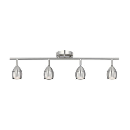 Westinghouse Borgata 30in 4-Light Flush Mount Track Light | Contemporary Brushed Nickel | Kitchen & Living Room Task Light | Model 6129500