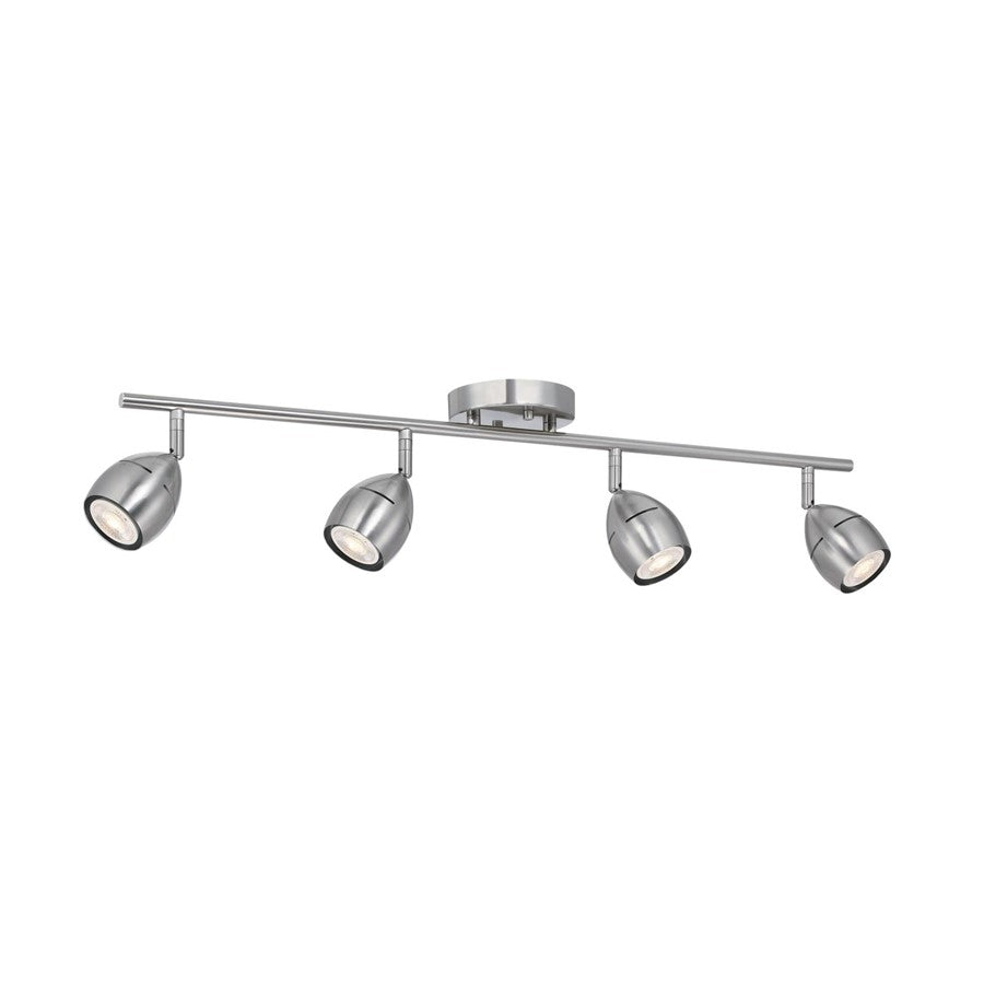 Westinghouse Borgata 30in 4-Light Flush Mount Track Light | Contemporary Brushed Nickel | Kitchen & Living Room Task Light | Model 6129500
