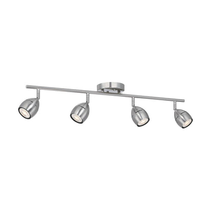 Westinghouse Borgata 30in 4-Light Flush Mount Track Light | Contemporary Brushed Nickel | Kitchen & Living Room Task Light | Model 6129500