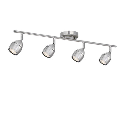Westinghouse Borgata 30in 4-Light Flush Mount Track Light | Contemporary Brushed Nickel | Kitchen & Living Room Task Light | Model 6129500