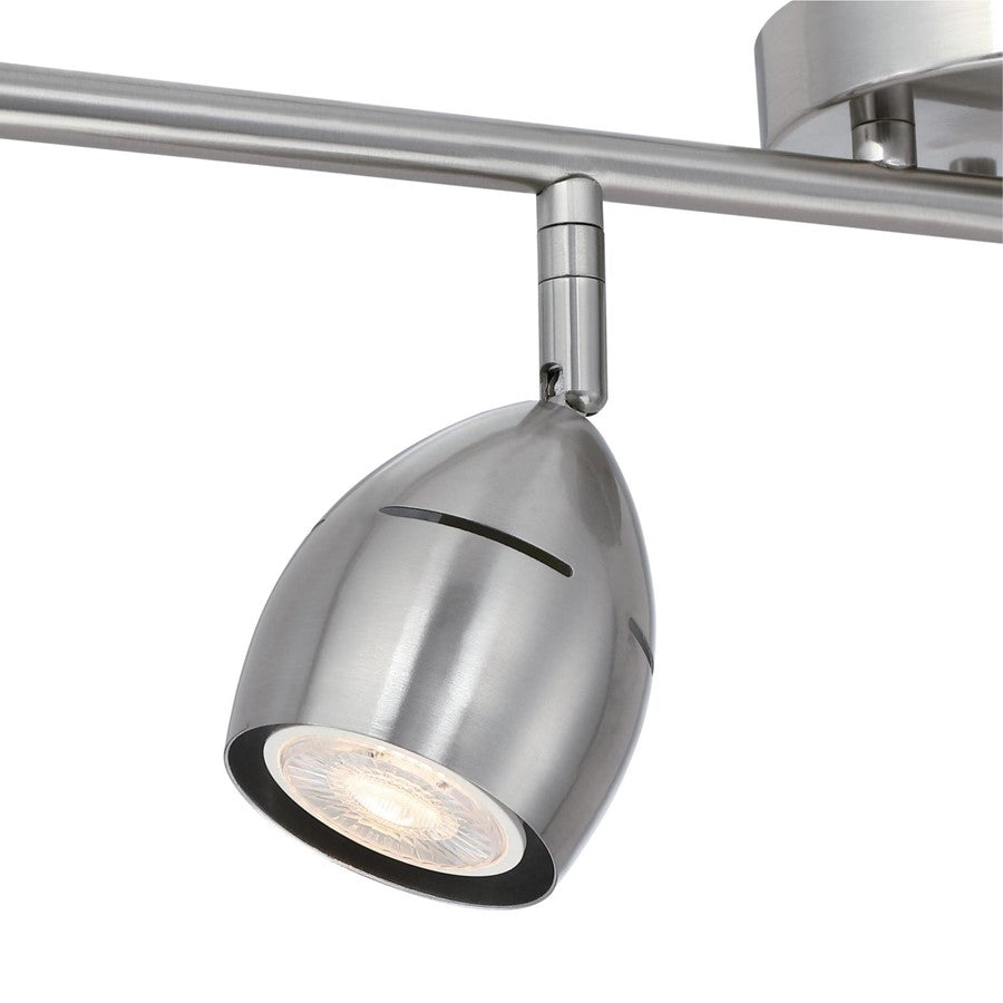 Westinghouse Borgata 30in 4-Light Flush Mount Track Light | Contemporary Brushed Nickel | Kitchen & Living Room Task Light | Model 6129500