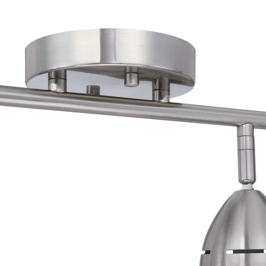 Westinghouse Borgata 30in 4-Light Flush Mount Track Light | Contemporary Brushed Nickel | Kitchen & Living Room Task Light | Model 6129500