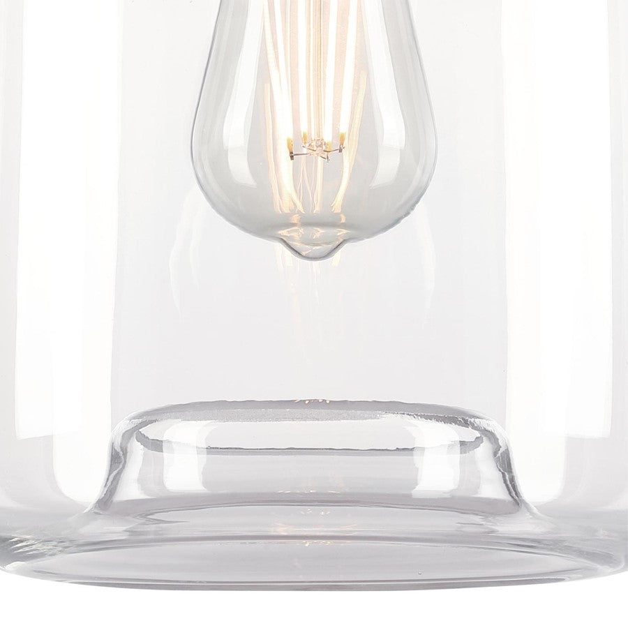 Westinghouse Judd 11in 1-Light Pendant | Brushed Nickel and Clear Glass | Kitchen Island & Dining Room | 8 x 8 x 11 in | Model 6130000