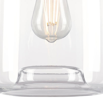 Westinghouse Judd 11in 1-Light Pendant | Brushed Nickel and Clear Glass | Kitchen Island & Dining Room | 8 x 8 x 11 in | Model 6130000