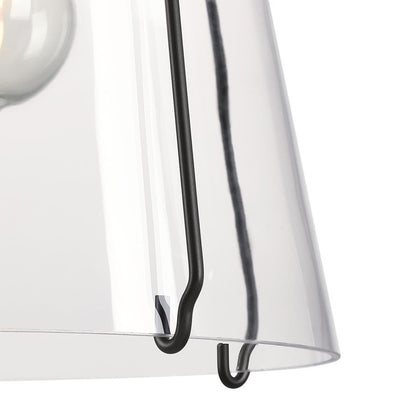 Westinghouse Kewadin 9in 1-Light Pendant | Transitional Matte Black and Clear Glass | Kitchen Island & Dining Room | Model 6130100