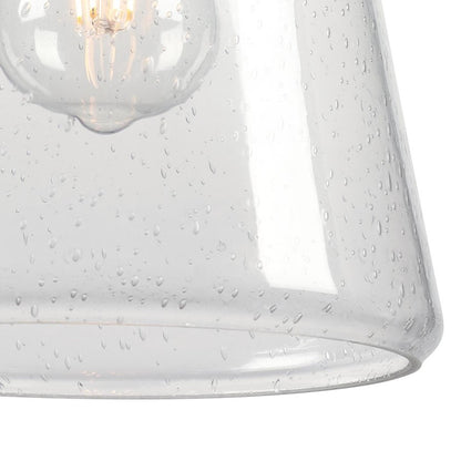 Westinghouse Biloxi 7in 1-Light Mini Pendant | Farmhouse Barnwood and Clear Seeded Glass | Kitchen Island & Dining Room | Model 6130400