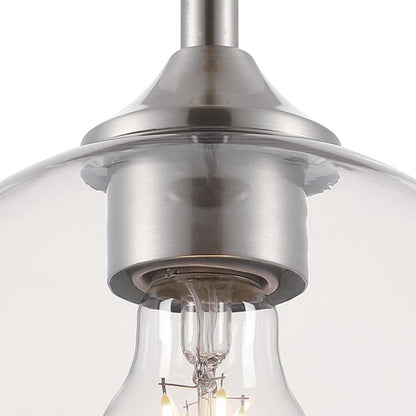 Westinghouse Tatze 7in 1-Light Mini Pendant | Contemporary Brushed Nickel and Clear Glass | Kitchen Island & Dining Room | Model 6130500