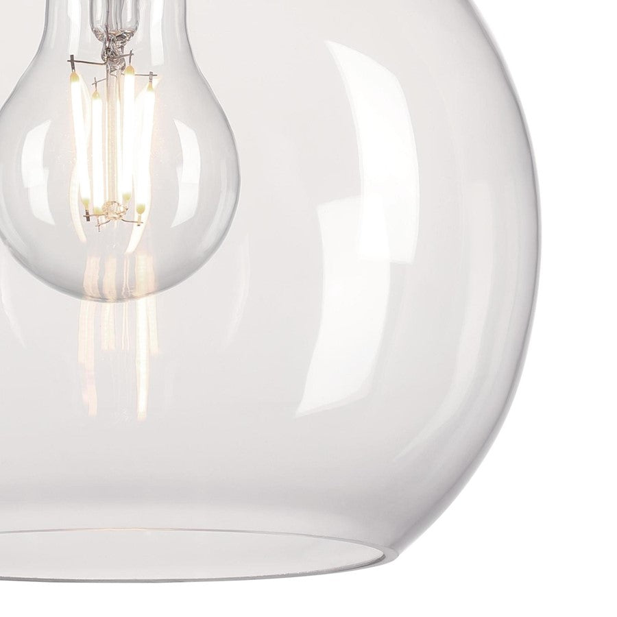 Westinghouse Tatze 7in 1-Light Mini Pendant | Contemporary Brushed Nickel and Clear Glass | Kitchen Island & Dining Room | Model 6130500