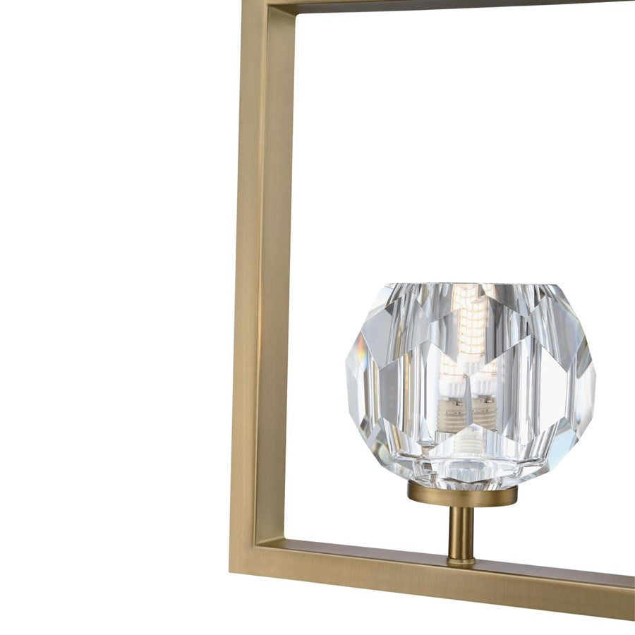 Westinghouse Zoa 9in 1-Light Pendant | Contemporary Brushed Brass and Crystal Glass | Kitchen Island & Dining Room | 9 x 4 x 12 in | Model 6130900