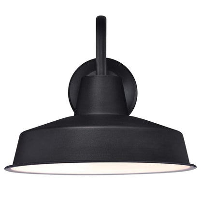 Westinghouse Academy 12in 1-Light Outdoor Wall Sconce | Vintage Textured Black and Cage Shade | Covered Porch & Entryway | Model 6131300