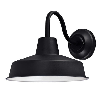 Westinghouse Academy 12in 1-Light Outdoor Wall Sconce | Vintage Textured Black and Cage Shade | Covered Porch & Entryway | Model 6131300