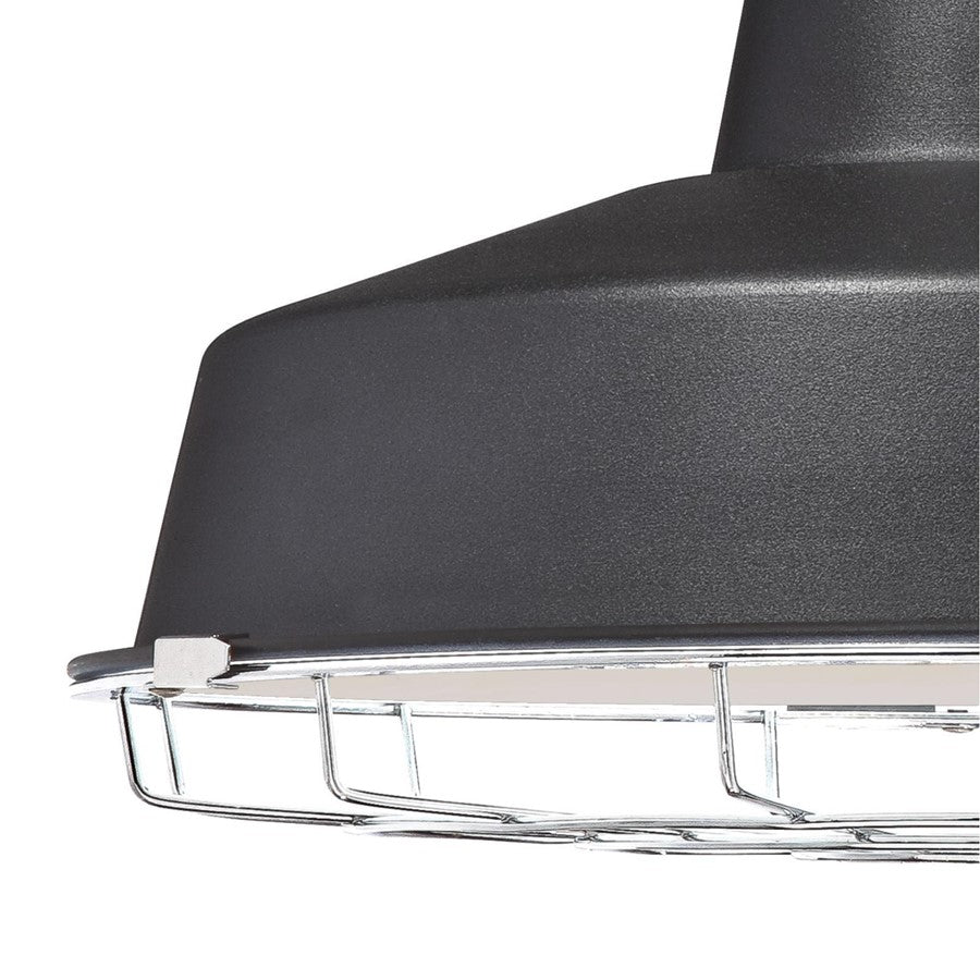 Westinghouse Academy 12in 1-Light Outdoor Wall Sconce | Vintage Textured Black and Cage Shade | Covered Porch & Entryway | Model 6131300