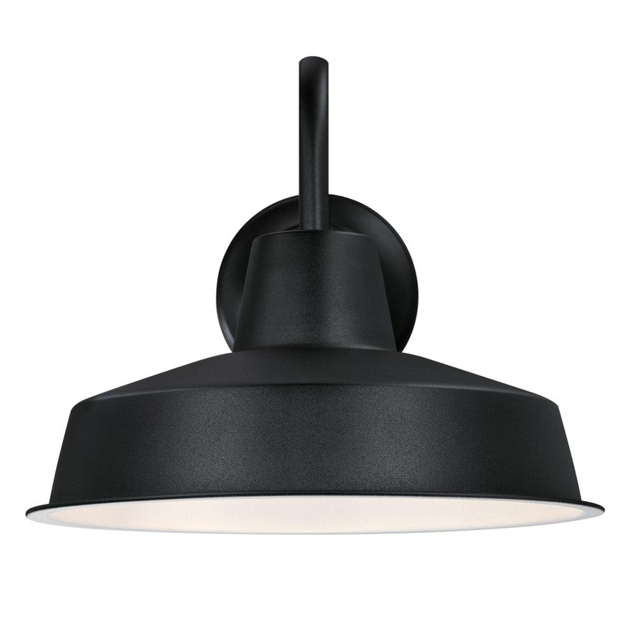 Westinghouse Academy 12in 1-Light Outdoor Wall Sconce | Vintage Textured Black Steel Cage | Covered Porch & Entryway | 11 x 12 x 15 in | Model 6131700