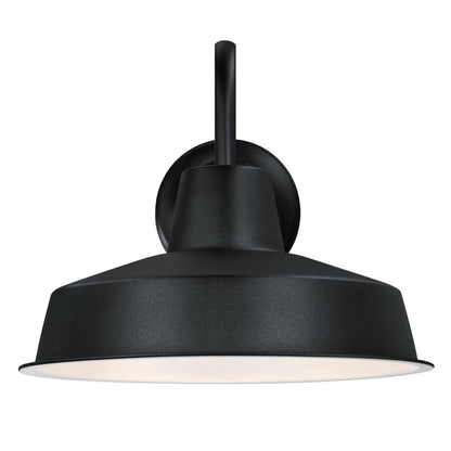 Westinghouse Academy 12in 1-Light Outdoor Wall Sconce | Vintage Textured Black Steel Cage | Covered Porch & Entryway | 11 x 12 x 15 in | Model 6131700