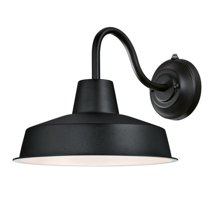 Westinghouse Academy 12in 1-Light Outdoor Wall Sconce | Vintage Textured Black Steel Cage | Covered Porch & Entryway | 11 x 12 x 15 in | Model 6131700