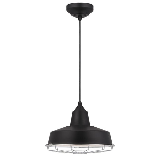 Westinghouse Academy 12in 1-Light Pendant | Vintage Black and Chrome Cage | Kitchen Island & Dining Room | 12 x 12 x 9 in | Model 6131800