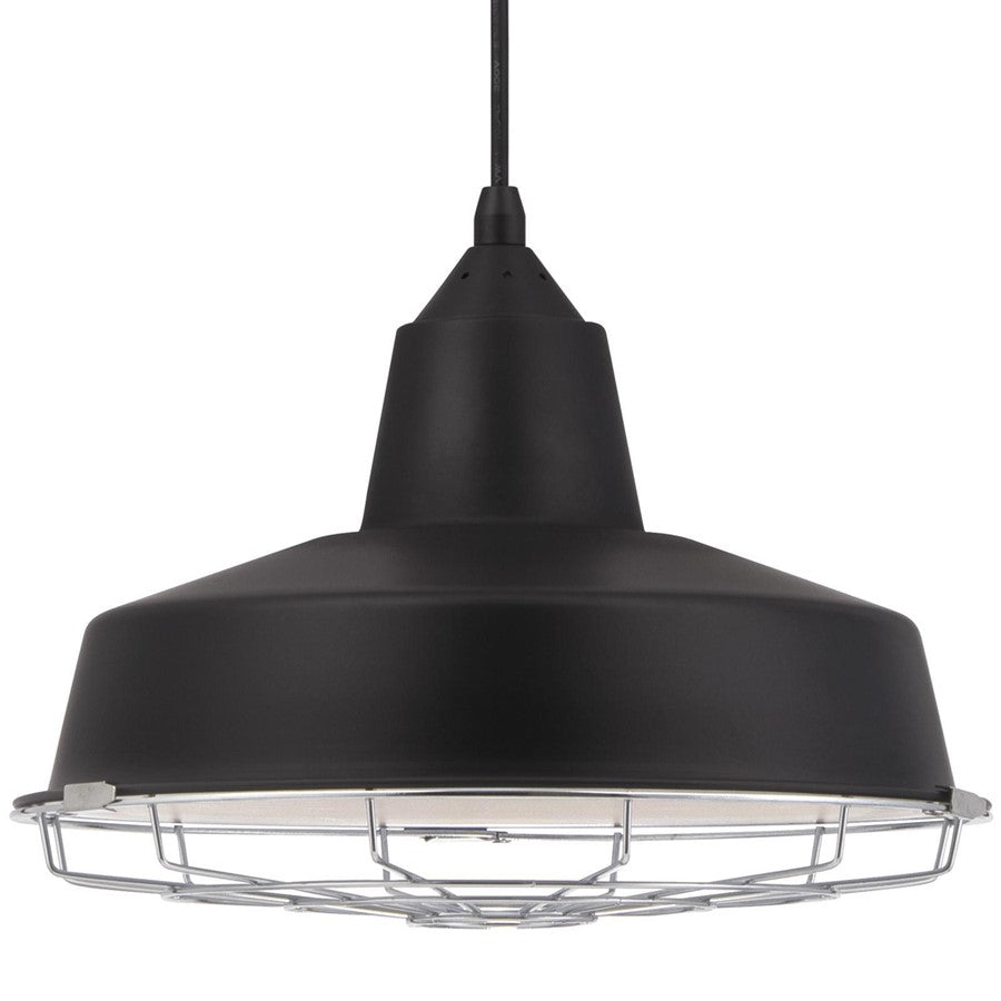 Westinghouse Academy 12in 1-Light Pendant | Vintage Black and Chrome Cage | Kitchen Island & Dining Room | 12 x 12 x 9 in | Model 6131800