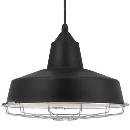 Westinghouse Academy 12in 1-Light Pendant | Vintage Black and Chrome Cage | Kitchen Island & Dining Room | 12 x 12 x 9 in | Model 6131800