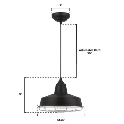 Westinghouse Academy 12in 1-Light Pendant | Vintage Black and Chrome Cage | Kitchen Island & Dining Room | 12 x 12 x 9 in | Model 6131800