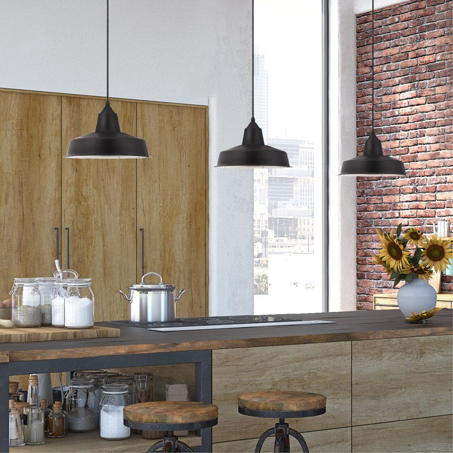 Westinghouse Academy 12in 1-Light Pendant | Vintage Black and Chrome Cage | Kitchen Island & Dining Room | 12 x 12 x 9 in | Model 6131800