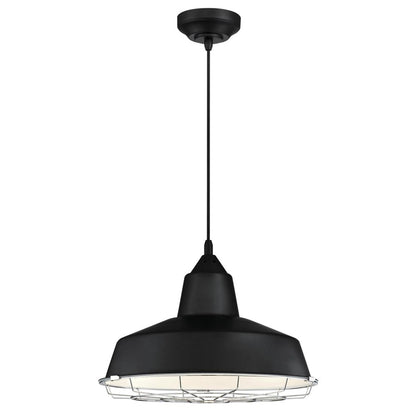 Westinghouse Academy 16in 1-Light Pendant | Vintage Black and Chrome Cage | Kitchen Island & Dining Room | 16 x 16 x 12 in | Model 6131900