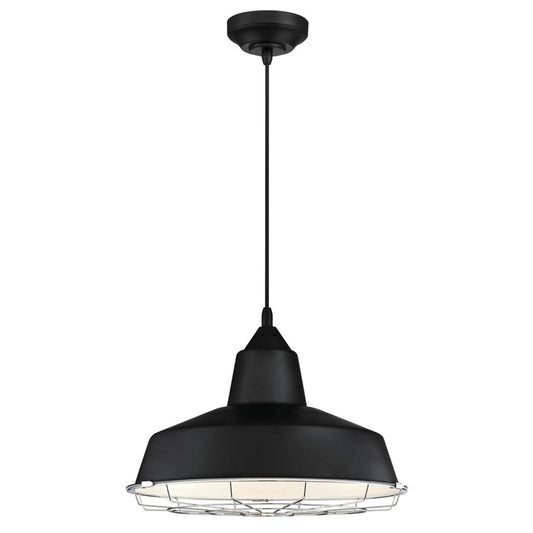 Westinghouse Academy 16in 1-Light Pendant | Vintage Black and Chrome Cage | Kitchen Island & Dining Room | 16 x 16 x 12 in | Model 6131900