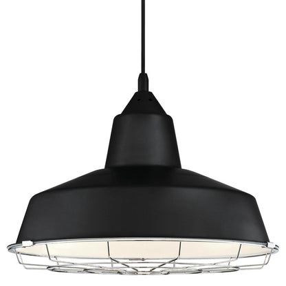 Westinghouse Academy 16in 1-Light Pendant | Vintage Black and Chrome Cage | Kitchen Island & Dining Room | 16 x 16 x 12 in | Model 6131900