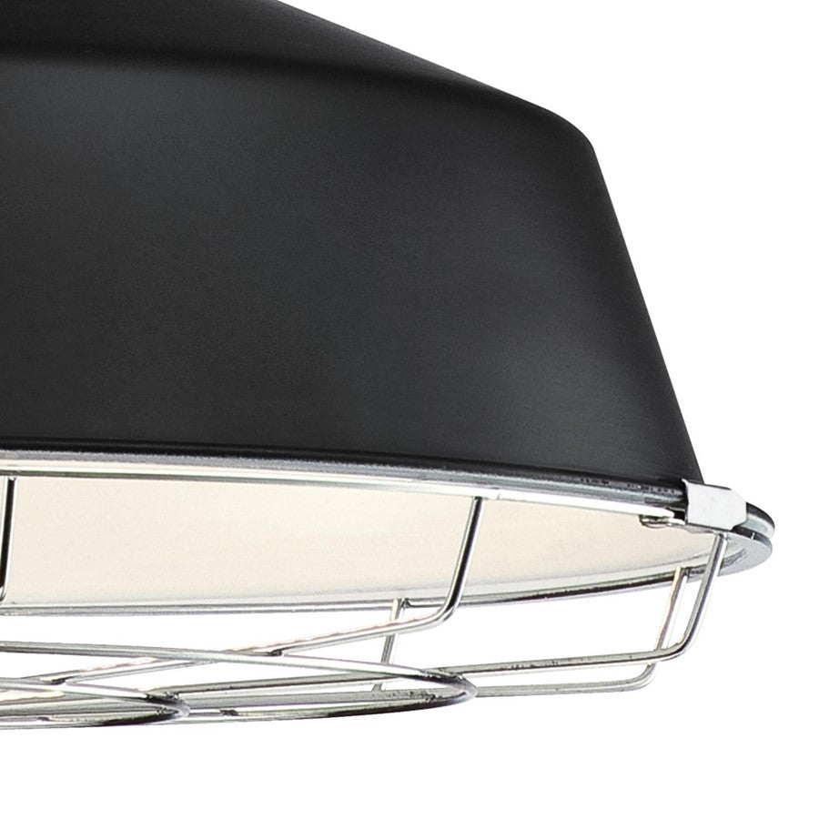 Westinghouse Academy 16in 1-Light Pendant | Vintage Black and Chrome Cage | Kitchen Island & Dining Room | 16 x 16 x 12 in | Model 6131900